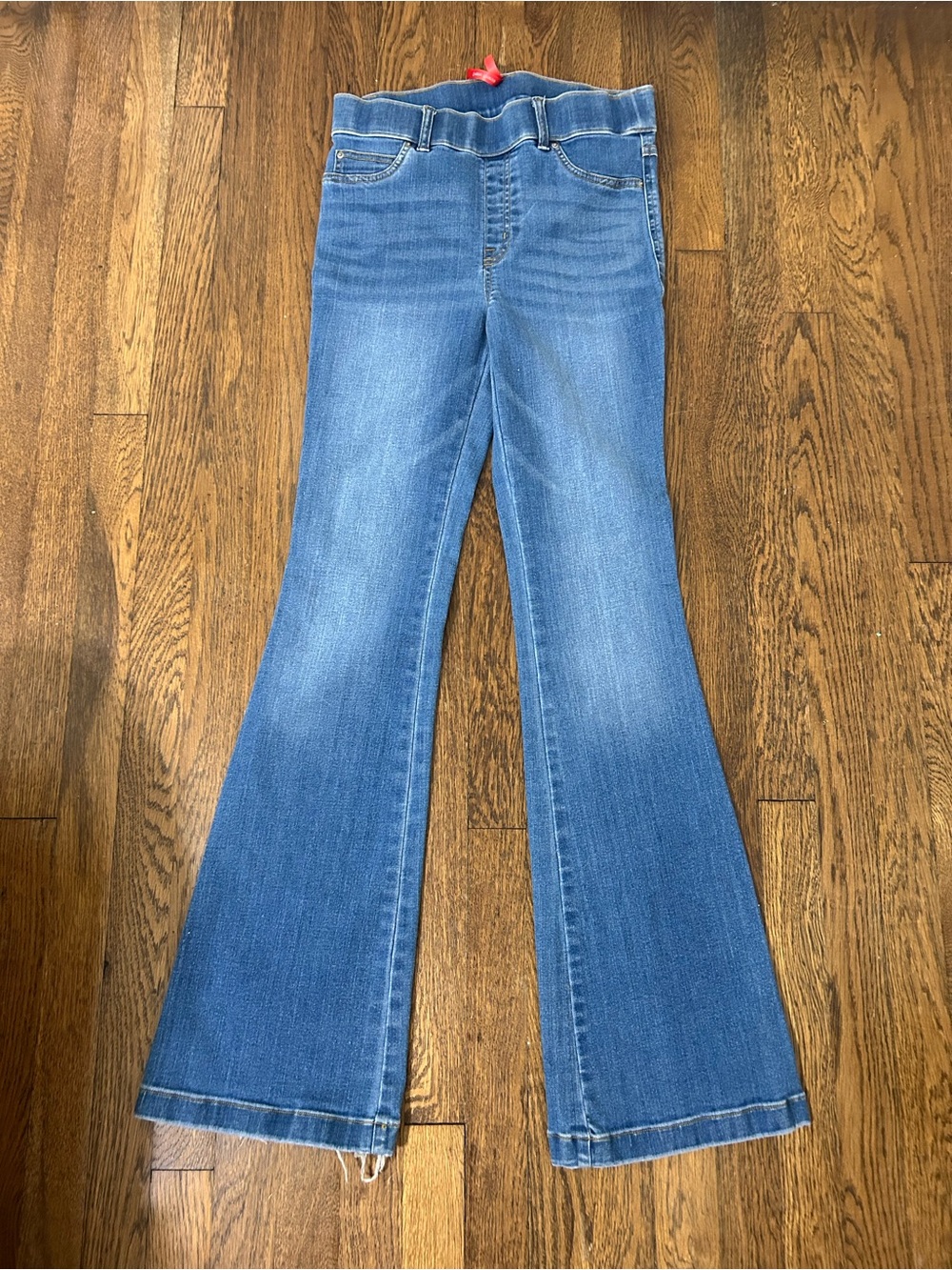 Spanx Women’s Blue Flared Jeans in medium